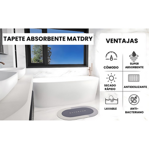 Tapete Absorbente MatDry | No más caídas ni manchas de agua en tu baño ❌💧 50% DE DESCUENTO SOLO HOY⚡