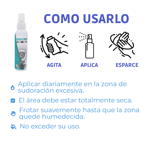 Spray Antisudoral SweatOff | Control Total sobre tu Sudor🍃🤩