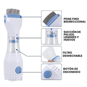 Peine Eléctrico V-COMB |Mantén la cabeza de tus niños Libres de Piojos Sin Tocarlos ✨