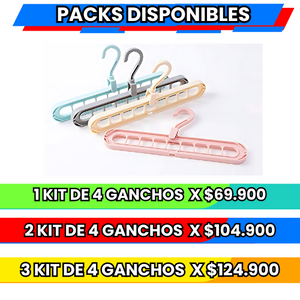 Kit de Ganchos MagicHook 9 en 1 | Ahorra Espacio Y Mantén En Orden Tu Armario 🤩🔝